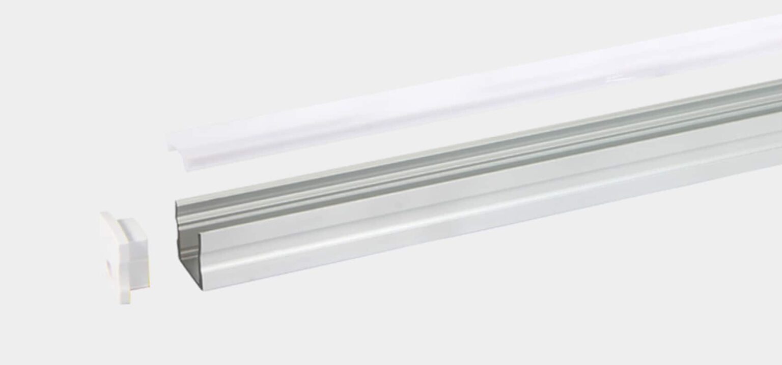 RHEALP1715-B black linear LED profile light in architectural interior installation.