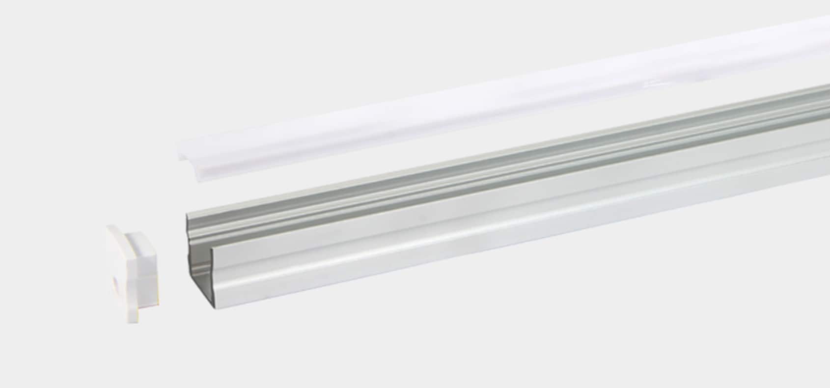 RHEALP1715-B black linear LED profile light in architectural interior installation.