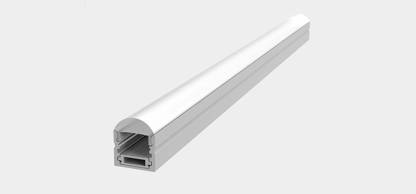 RHEALP1715-F LED profile in silver finish mounted in interior reveal