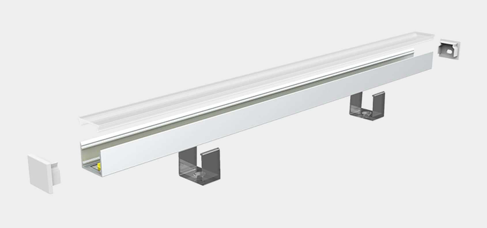 RHEALP1715 linear LED profile extrusion with frosted diffuser.
