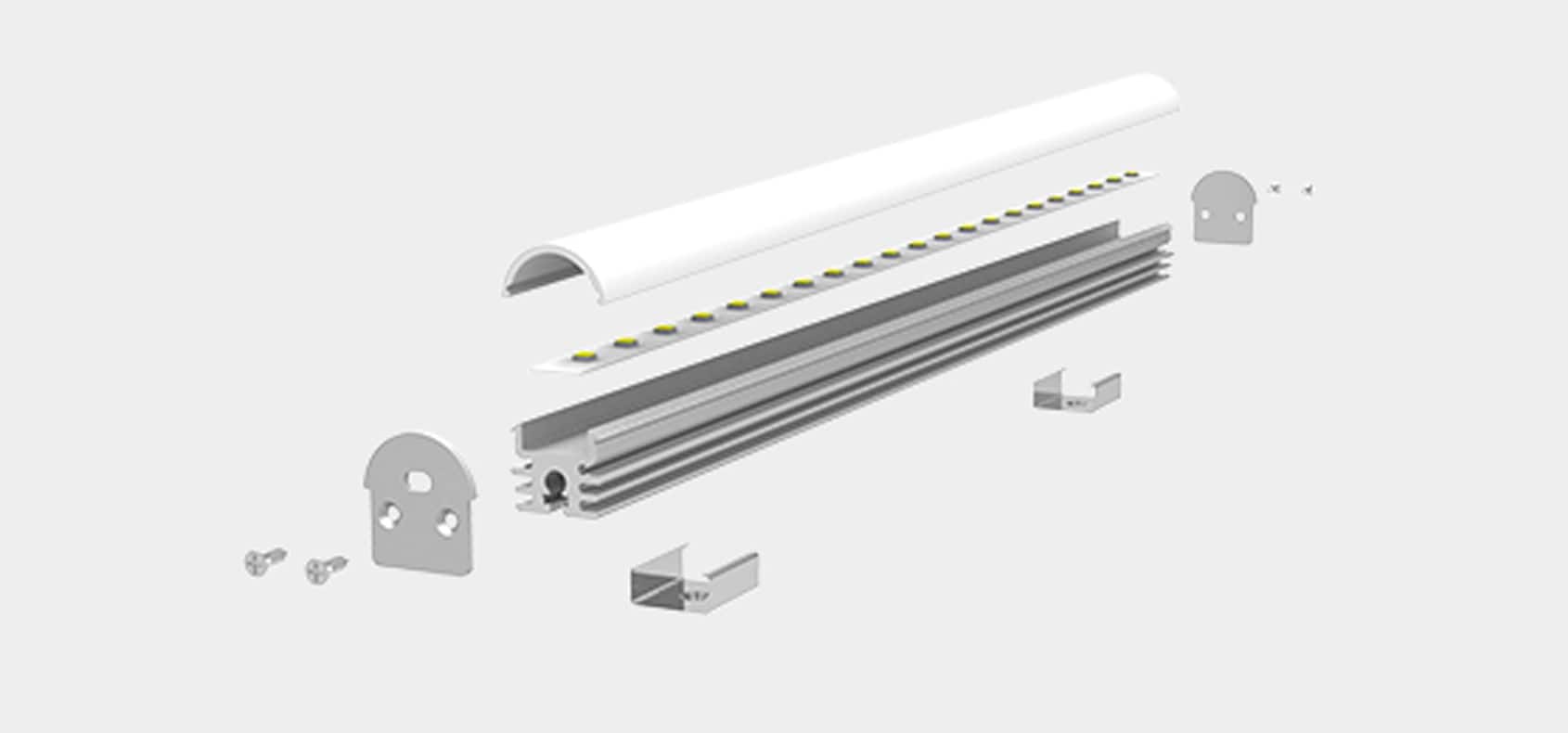 RHEALP1820 architectural LED profile light installed in ceiling recess