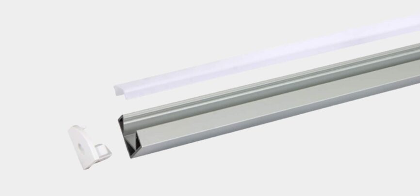 RHEA LED Linear Profile LP1919-F aluminium LED channel installed in ceiling cove.