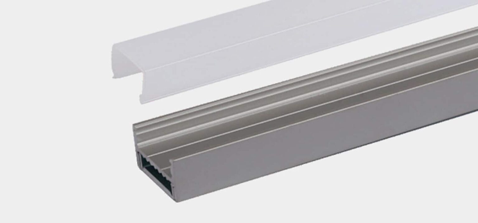 RHEA RHEALP1922-B aluminium LED profile – sleek linear lighting system for interior applications.