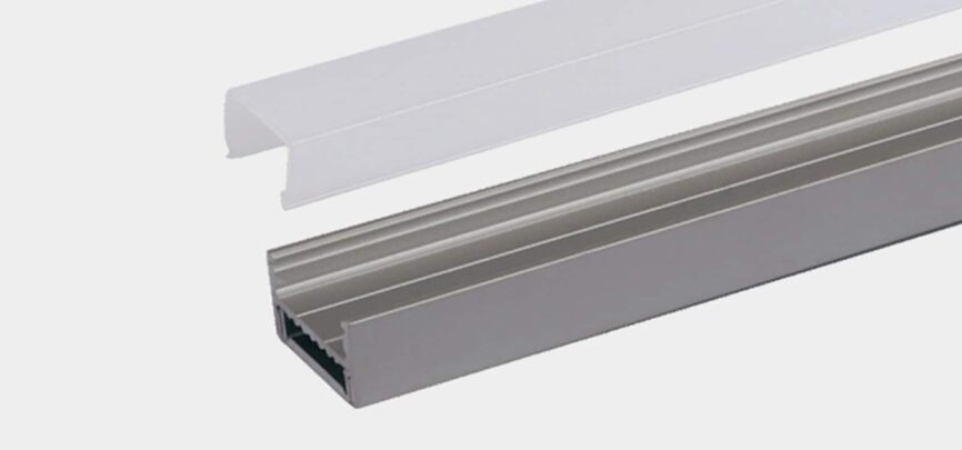 RHEA RHEALP1922-B aluminium LED profile – sleek linear lighting system for interior applications.