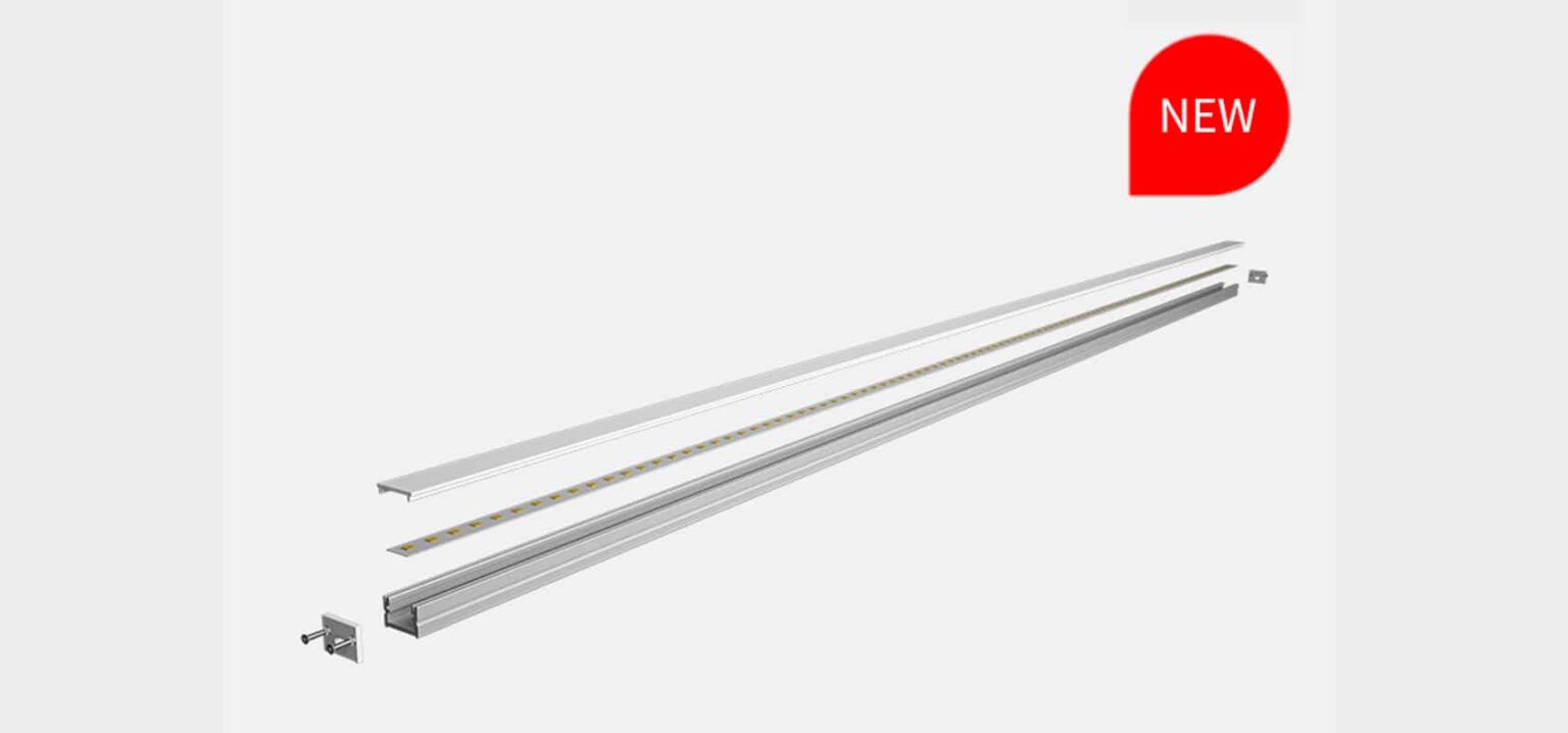 RHEALP2013 aluminium LED profile installed in a modern interior cove lighting application.