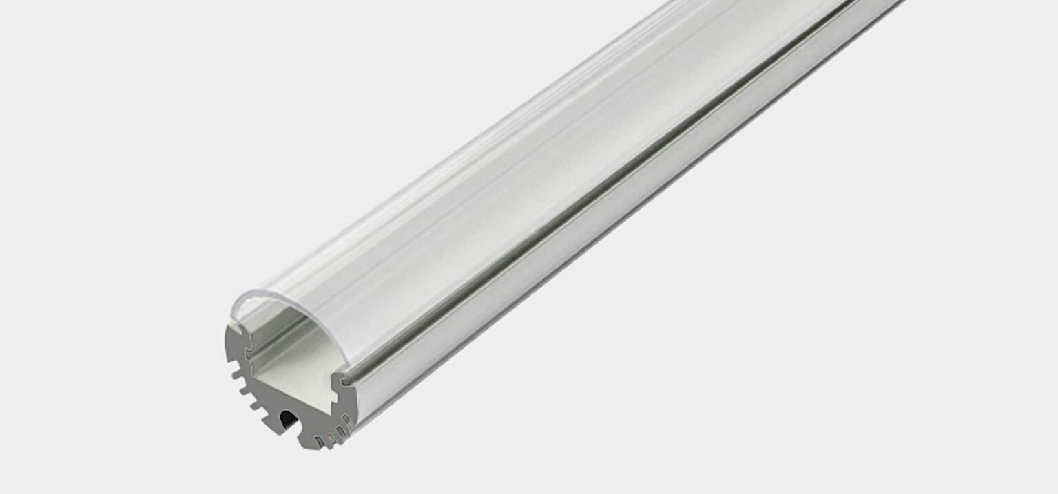 RHEALP2020 aluminium tubular LED profile with Ø20.8mm diameter in powder-coated finish.