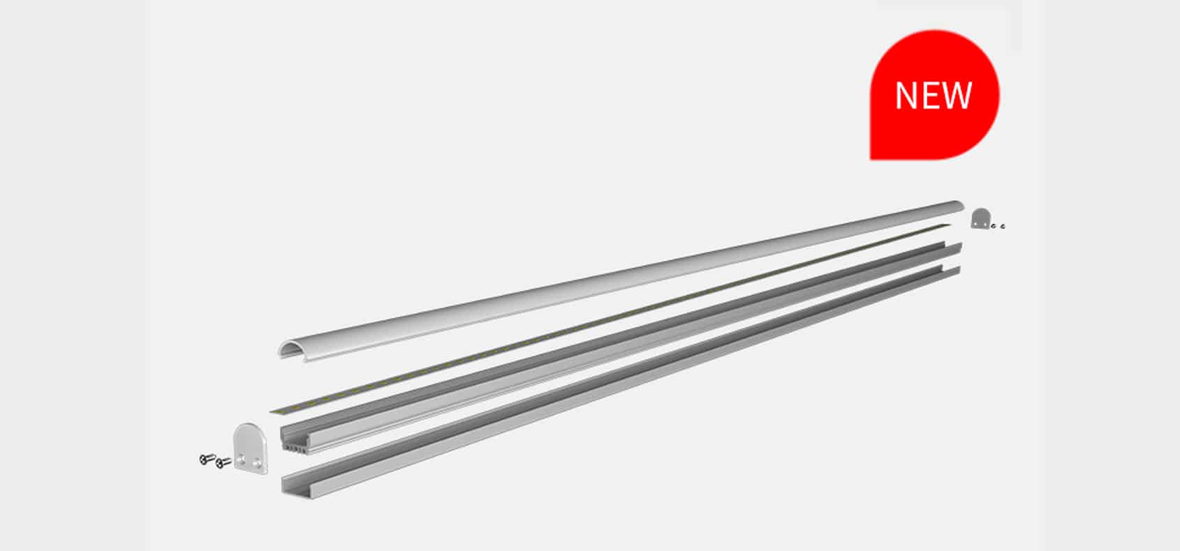 RHEA RHEALP2022 aluminium LED profile light – recessed linear cove lighting.