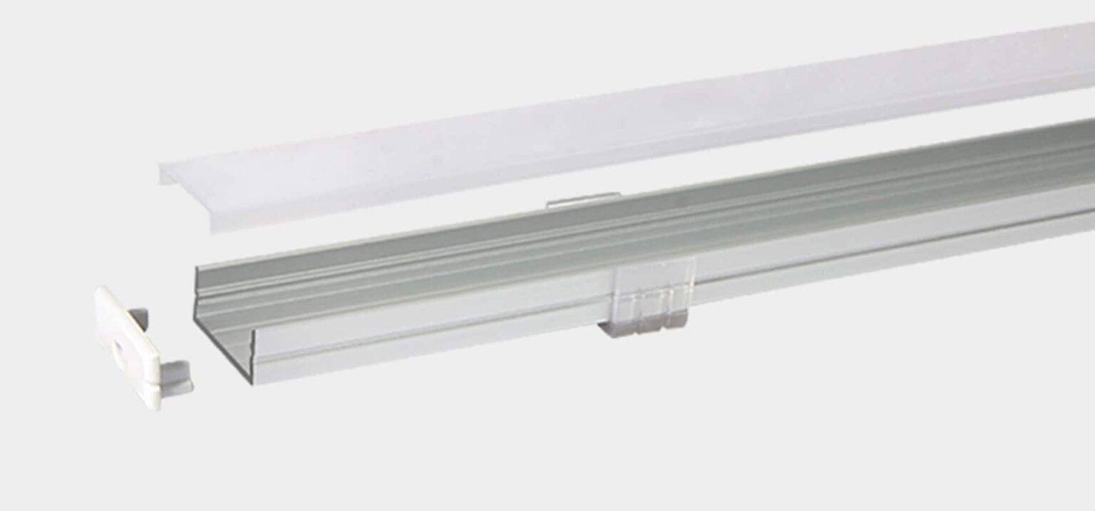RHEA LED Linear RHEALP2310 aluminium LED profile extrusion installed in ceiling coving design.