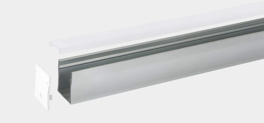 RHEALP2320 aluminium profile light installed in a ceiling cove – linear LED lighting solution.