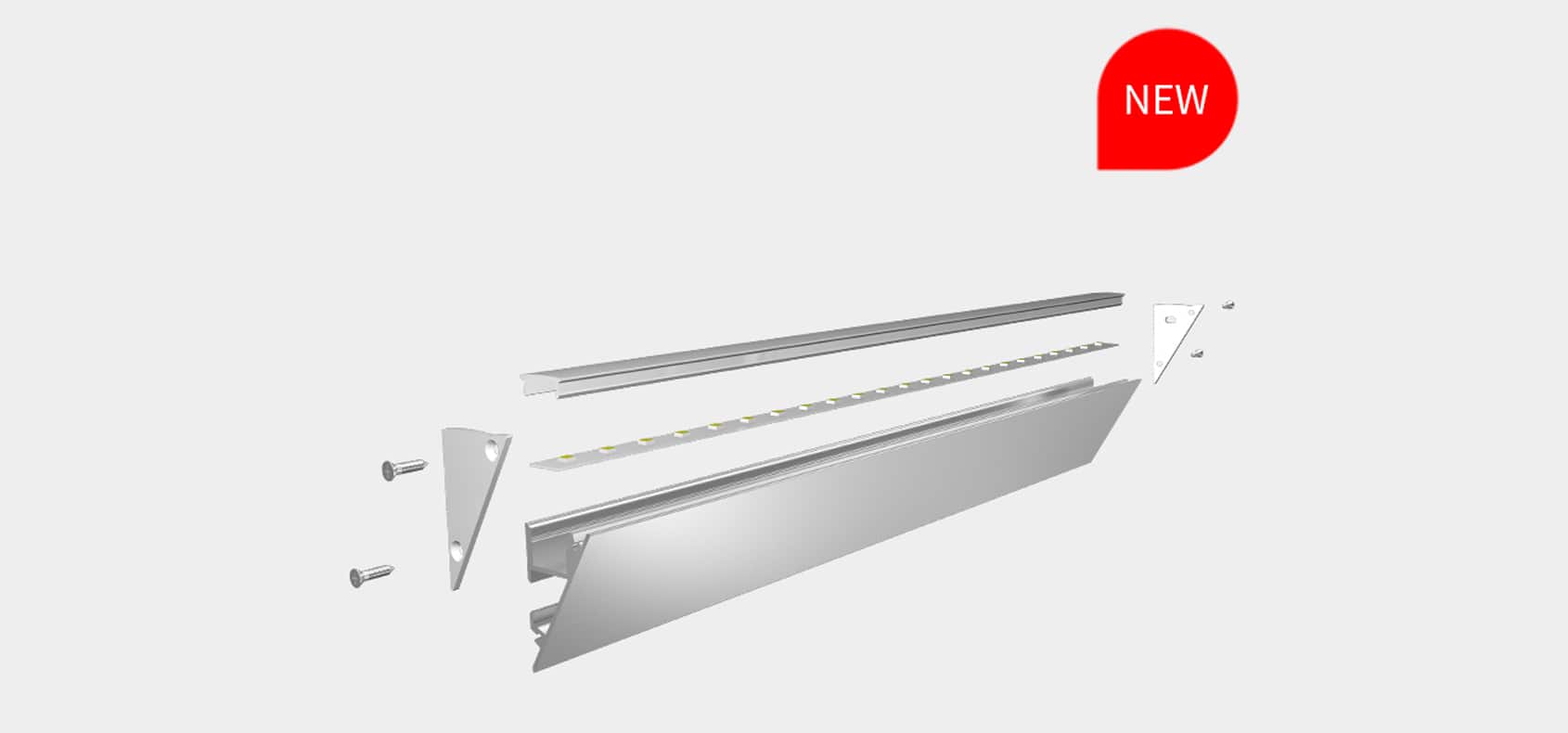 RHEALP2337 LED Aluminium Profile Light for Modern Interior Design.