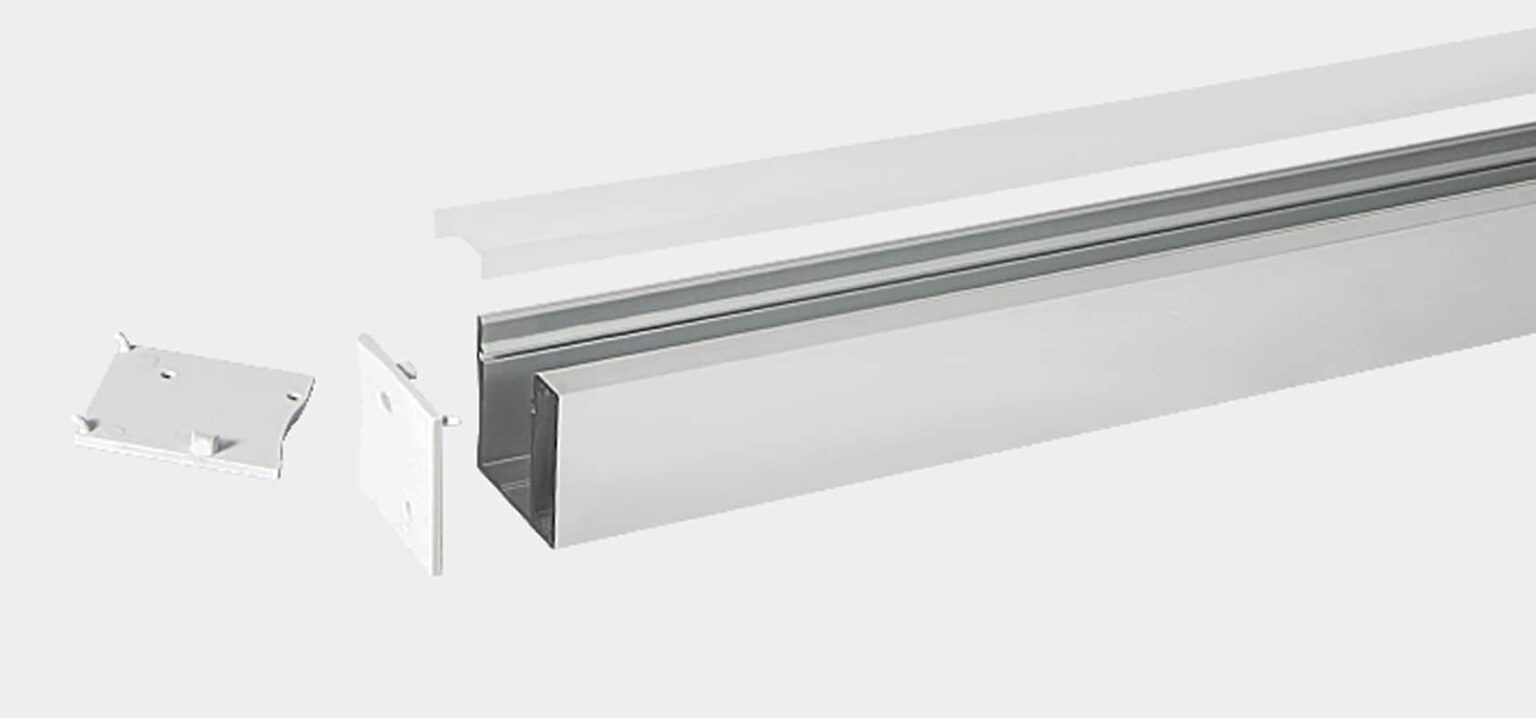 RHEALP2628 aluminium LED profile channel installed in ceiling cove.