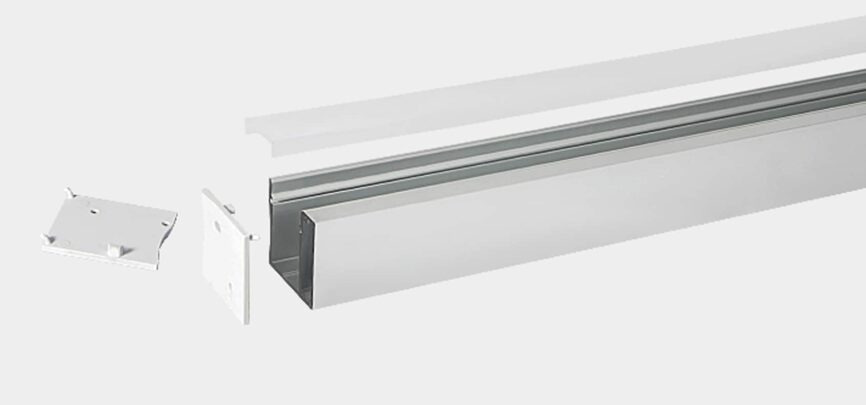 RHEALP2628 aluminium LED profile channel installed in ceiling cove.