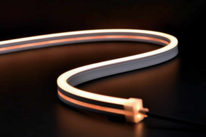 RLLNFSB1018 Neon Flex side bend LED strip illuminated in architectural cove setting