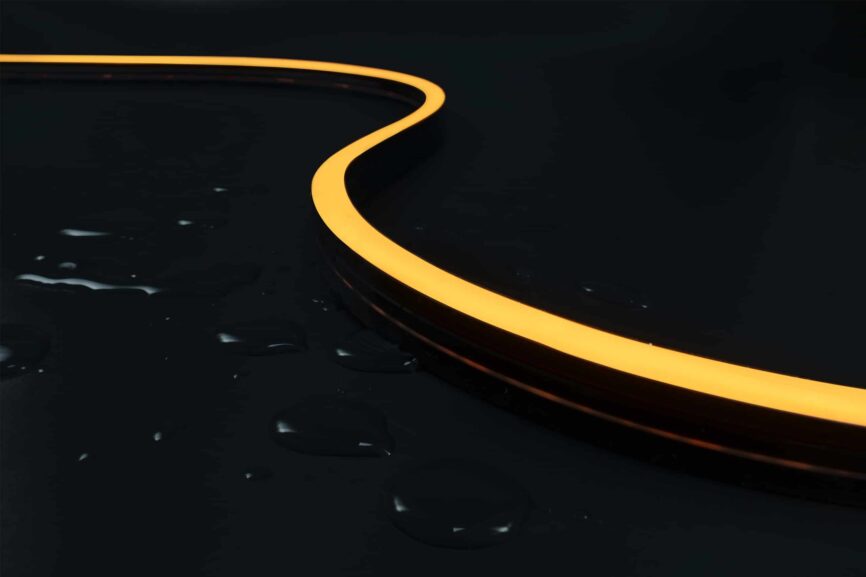 Side bending Neon Flex Light RLLNFSB1220B installed on curved architectural surface