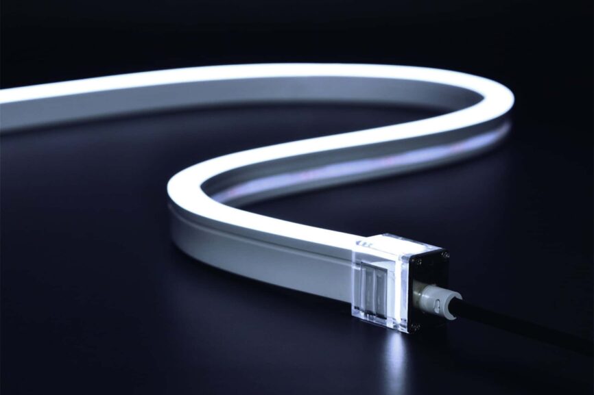 Top-bend silicone LED neon flex light RLLNFTB1212 H installed in a cove