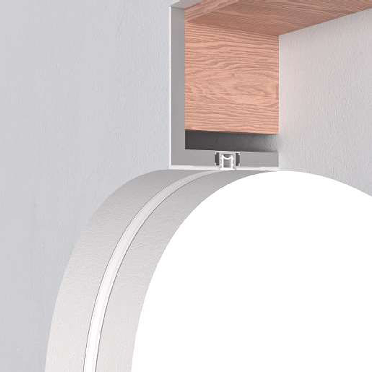 RHEALP215-RC LED profile light, flush mounted in a plasterboard ceiling.