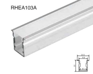 RHEALE103A slim aluminium LED profile 13.5 mm width installed in cove lighting