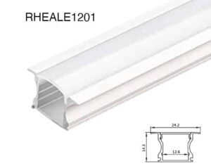 RHEALE1201 aluminium profile channel for LED strip lighting, 24.2×14.3 mm – Eco-Range linear extrusion
