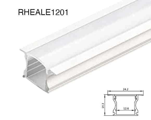 RHEALE1201 aluminium profile channel for LED strip lighting, 24.2×14.3 mm – Eco-Range linear extrusion