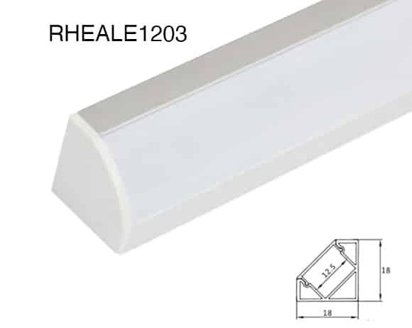 RHEALE1203 LED aluminium profile 18x18mm installed linear lighting.