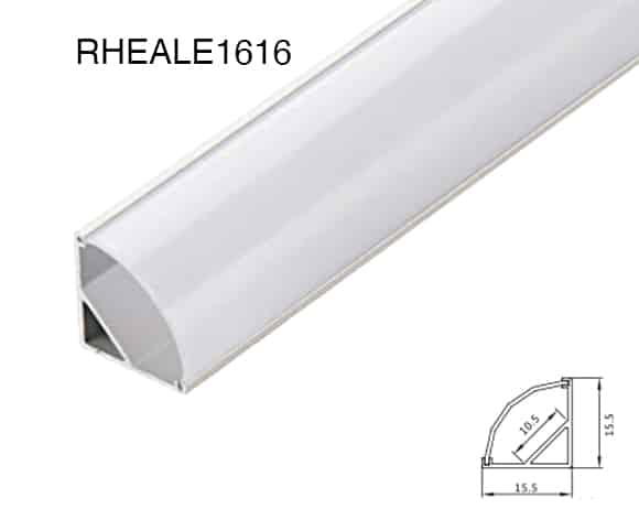 RHEALE1616 LED aluminium profile 15.5×15.5 mm Eco Range.