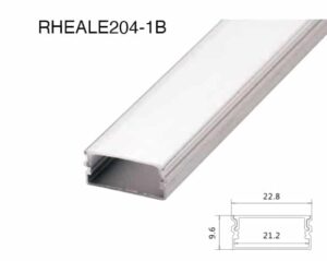 RHEALE204-1B aluminium LED profile, slim 23 mm width, for architectural linear lighting.