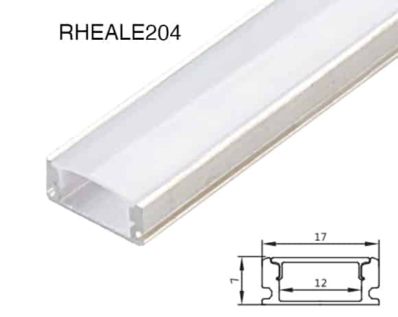 RHEALE204 slim LED aluminium profile 17 mm width 7 mm height.
