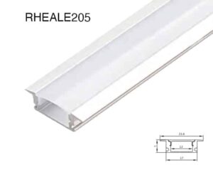 Slim aluminium LED profile RHEALE205 23.6mm width 7mm height with diffuser cover