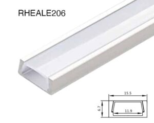 RHEALE206 slim aluminium LED profile 15.5 mm width 6.7 mm height economic profile lighting channel