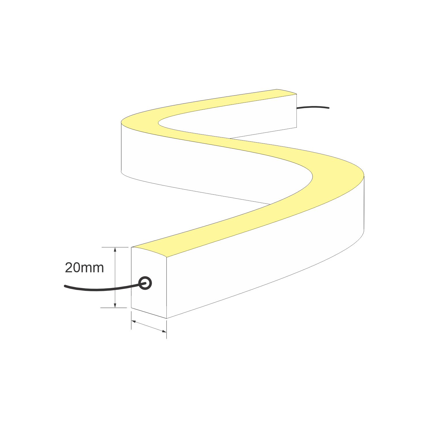 High-impact, waterproof side-bending LED neon flex lighting an outdoor area.