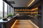 RHEA LED Linear lighting in a modern kitchen setup, delivering bright, efficient, and aesthetically pleasing illumination